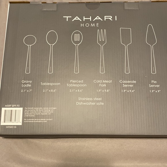 TAHARI Serving Set 6 Piece Stainless Steel Serving Set TAHARI Home - Picture 5 of 9